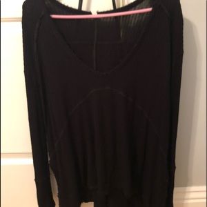 High low deep v neck free people sweater